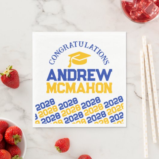 Whitepaper der Blue & Gold Personalisiert Graduati Serviette (Beispiel)