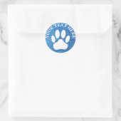 Whitepaper Eigener Text drucken Blauer Text Runder Aufkleber (Tasche)