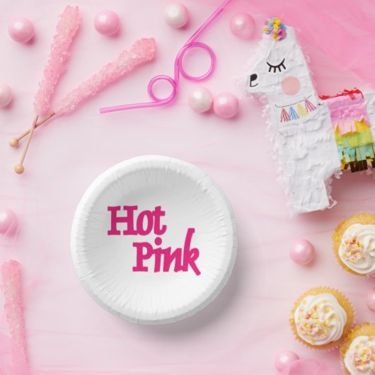 Whitepaper mit Hot Pink Pappteller (Party)