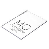 Whitepaper Notebook Journal Custom Initial Notizblock (Linke Seite)