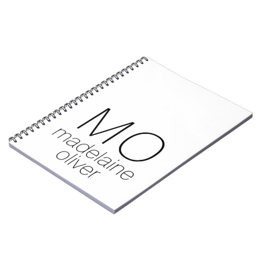 Whitepaper Notebook Journal Custom Initial Notizblock (Linke Seite)