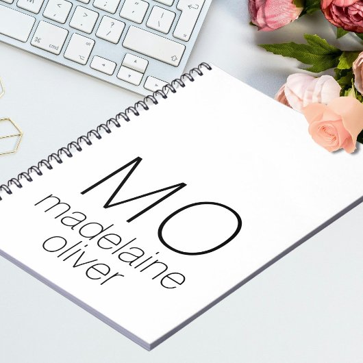 Whitepaper Notebook Journal Custom Initial Notizblock