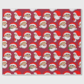 Whitepaper Roter Hintergrund Santa Geschenkpapier (Flach)