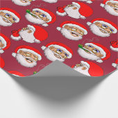 Whitepaper Roter Hintergrund Santa Geschenkpapier (Ecke)