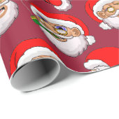 Whitepaper Roter Hintergrund Santa Geschenkpapier (Rolleneckpunkt)