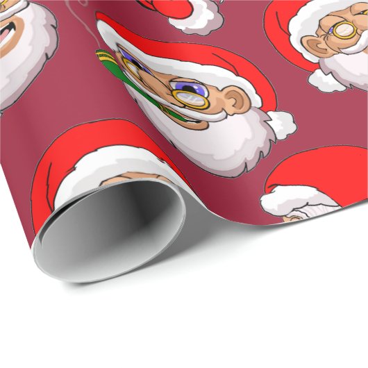 Whitepaper Roter Hintergrund Santa Geschenkpapier (Rolleneckpunkt)