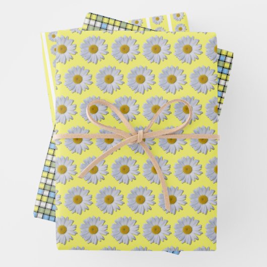 Whitepaper-Set - Neues Weißes Sternchen auf Gelb Geschenkpapier Set (Beispiel)