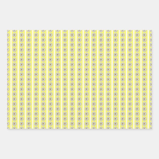 Whitepaper-Set - Neues Weißes Sternchen auf Gelb Geschenkpapier Set (Vorderseite 3)