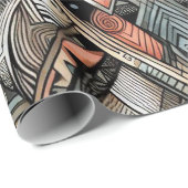 Whitepaper über afrikanische Stammmuster Geschenkpapier (Rolleneckpunkt)