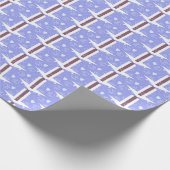 Whitepaper über blaues Wrapping Paper Geschenkpapier (Ecke)