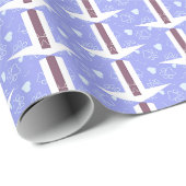 Whitepaper über blaues Wrapping Paper Geschenkpapier (Rolleneckpunkt)