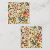 Whitepaper über botanische Whimsy-Collage Quadratische Visitenkarte (Vorne/Hinten)