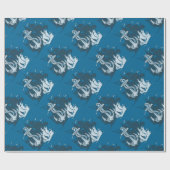 Whitepaper über Piratenschiff und Anker zur Silhou Geschenkpapier (Flach)