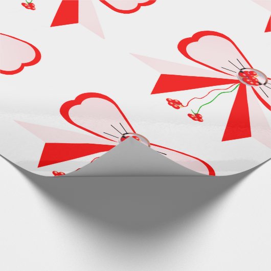 Whitepaper zu roten und rosa Bows Geschenkpapier (Ecke)