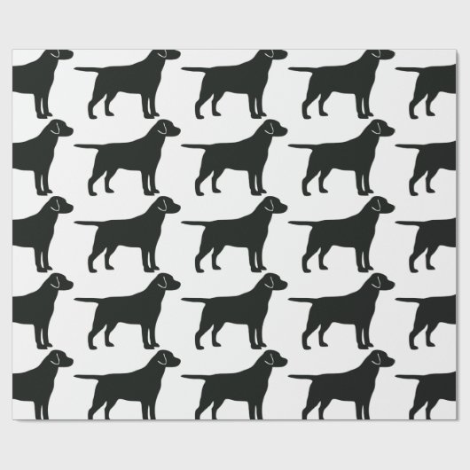 Whitepaper zum Abpacken von schwarzen Lab-Hunden Geschenkpapier (Flach)