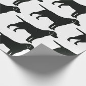 Whitepaper zum Abpacken von schwarzen Lab-Hunden Geschenkpapier (Ecke)