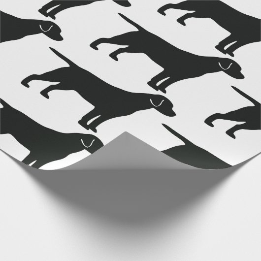 Whitepaper zum Abpacken von schwarzen Lab-Hunden Geschenkpapier (Ecke)