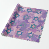 Whitepaper zum Design von Blue Jewish Star Geschenkpapier (Ungerollt)
