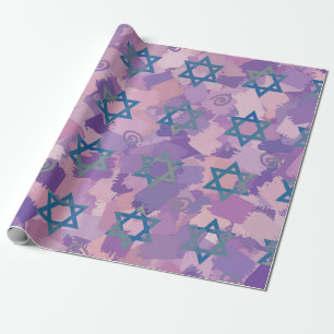 Whitepaper zum Design von Blue Jewish Star Geschenkpapier