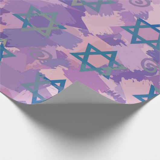 Whitepaper zum Design von Blue Jewish Star Geschenkpapier (Ecke)