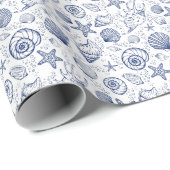 Whitepaper zum Geschenkpapier "Blue Seashell Starf (Rolleneckpunkt)
