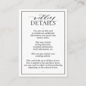 Whitepaper zum Hochzeitsdetails des Wappen mit wei Begleitkarte (Rückseite)
