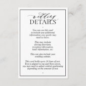 Whitepaper zum Hochzeitsdetails des Wappen mit wei Begleitkarte (Rückseite)