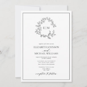 Whitepaper zum Hochzeitsdetails des Wappen mit wei Einladung