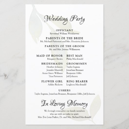 Whitepaper zum Hochzeitsprogramm für Grüne Wasserf (Rückseite)