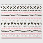 Whitepaper zum Muster von schwarzen, rosa und schw Geschenkpapier (Flach)