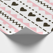 Whitepaper zum Muster von schwarzen, rosa und schw Geschenkpapier (Ecke)