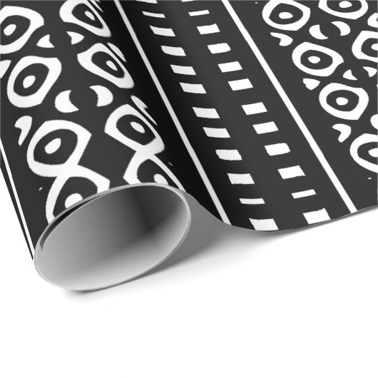 Whitepaper zum schwarzen afrikanischen Muster Geschenkpapier (Rolleneckpunkt)