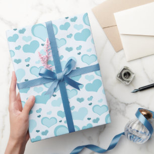 Whitepaper zum Thema Blue Hearts - Niedliches Must Geschenkpapier