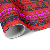 Whitepaper zum Thema Red African Patterns Geschenkpapier (Rolleneckpunkt)