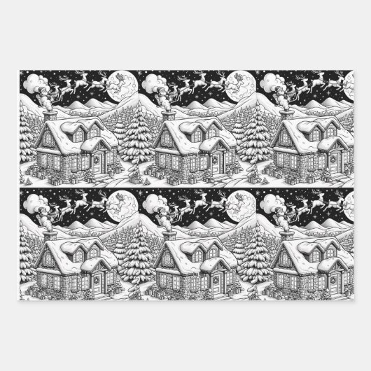 Whitepaper zum Umblättern von Weihnachtsblättern Geschenkpapier Set (Vorderseite 3)