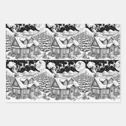 Whitepaper zum Umblättern von Weihnachtsblättern Geschenkpapier Set (Vorderseite)