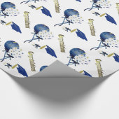 Whitepaper zum Umpacken von Blauen, Gold und Weiße Geschenkpapier (Ecke)