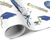 Whitepaper zum Umpacken von Blauen, Gold und Weiße Geschenkpapier (Rolleneckpunkt)