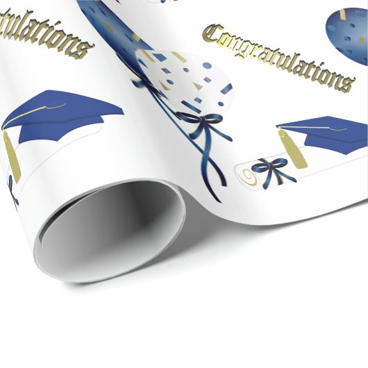 Whitepaper zum Umpacken von Blauen, Gold und Weiße Geschenkpapier (Rolleneckpunkt)