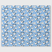 Whitepaper zum Umpacken von Blauen Herzen Geschenkpapier (Flach)
