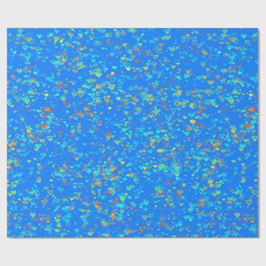 Whitepaper zum Umpacken von Blauen Herzen Geschenkpapier (Flach)