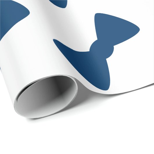 Whitepaper zum Umpacken von Blue Bow-Krawatte Geschenkpapier (Rolleneckpunkt)