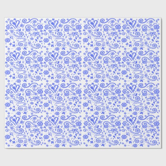 Whitepaper zum Umpacken von Blue und White Pip Geschenkpapier (Flach)