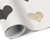 Whitepaper zum Umpacken von Schwarz und Gold-Glitz Geschenkpapier (Rolleneckpunkt)