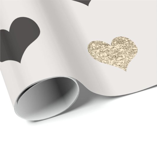 Whitepaper zum Umpacken von Schwarz und Gold-Glitz Geschenkpapier (Rolleneckpunkt)