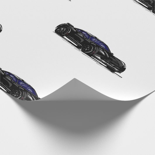 Whitepaper zum Umpacken von Schwarzen C7-Korvetten Geschenkpapier (Ecke)