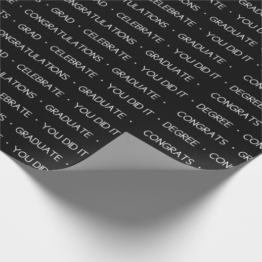 Whitepaper zum Umpacken von Schwarzweiß-Glückwünsc Geschenkpapier (Ecke)