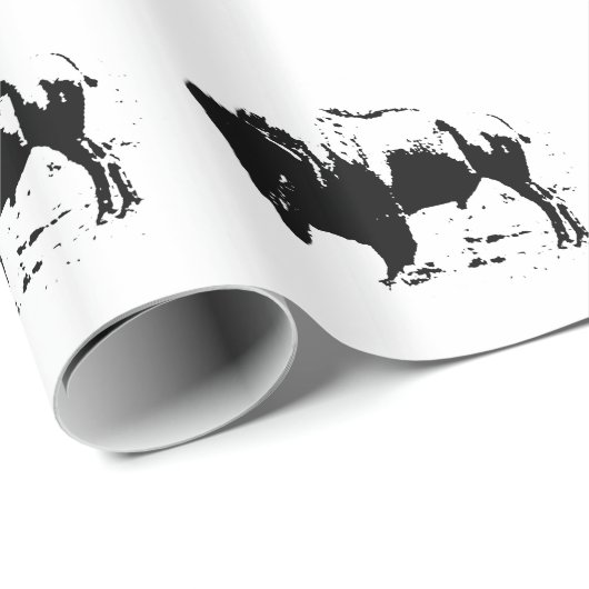 Whitepaper zum Umpacken von Silhouetten in Schwarz Geschenkpapier (Rolleneckpunkt)