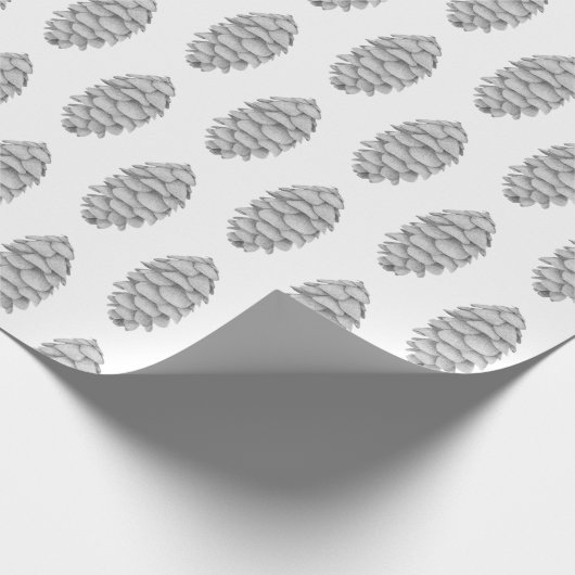Whitepaper zum Umpacken von Spruce Cone Geschenkpapier (Ecke)
