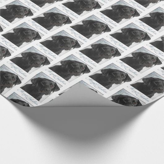 Whitepaper zum Weihnachtsabbruch im Black Lab Geschenkpapier (Ecke)